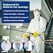 PENTAGON SAFETY EQUIPMENT 5-Pack Protective Coveralls with Hood Breathable 3-Layer PTFE Suit for Industrial Use (5 Pack, Large)