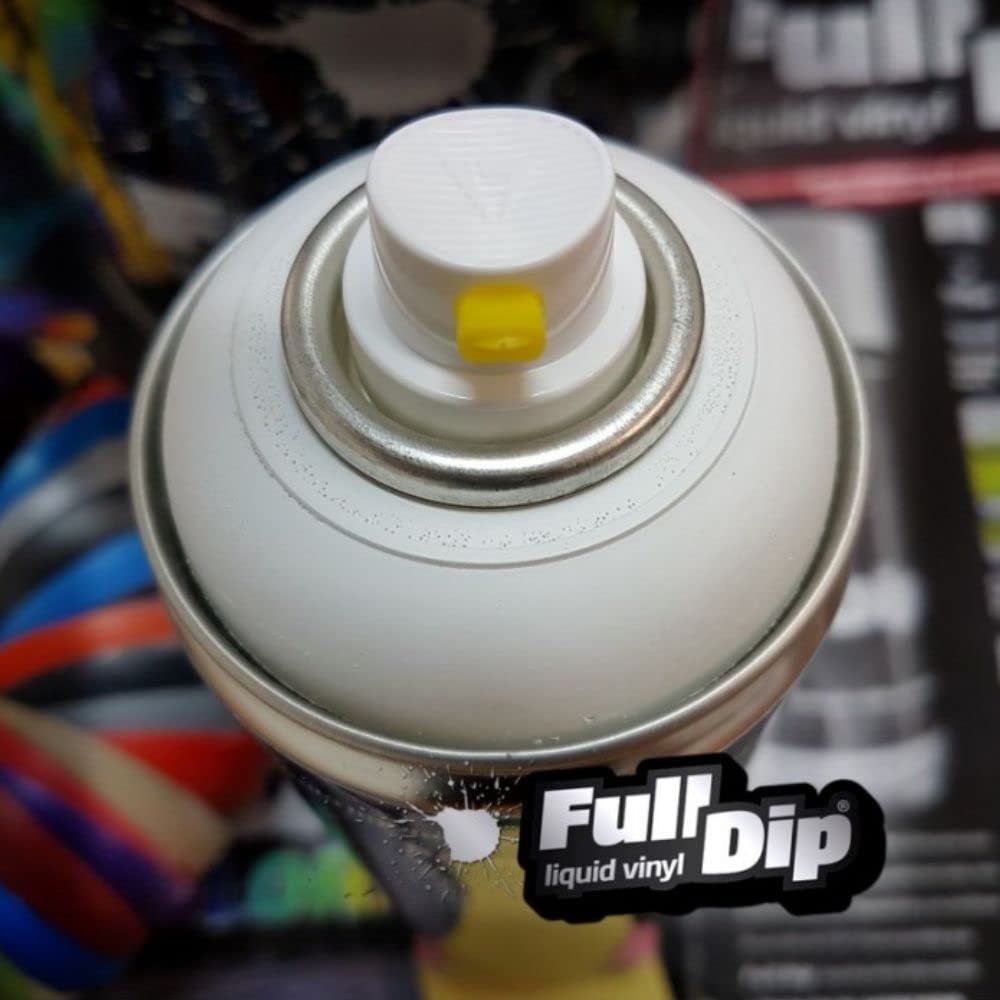 AutoFullCar - Pack 5 Sprays Full Dip Blanco + 1 Spray Barniz Acrílico Con Terminación Brillo - Vinílo Líquido - 400 ml. Unidad de Spray -