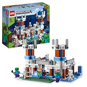 LEGO 21186 Minecraft Het IJskasteel Speelgoed Set met Kasteel en Poppetjes van een Skelet en Zombie, Verjaardagscadeau Idee voor Jongens en Meisjes