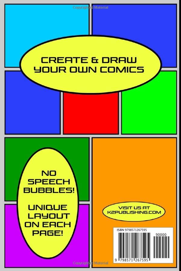 Miniatura 2 de Blank Comic Book Create & Draw Your Own Comics & Graphic Novels - 6x9 Pocket Sized - No Speech Bubbles - Each Page Is Blank On Back