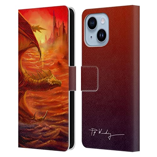 Protégez votre écran avec l'étui portefeuille cuir iPhone 14 Plus Dragons
