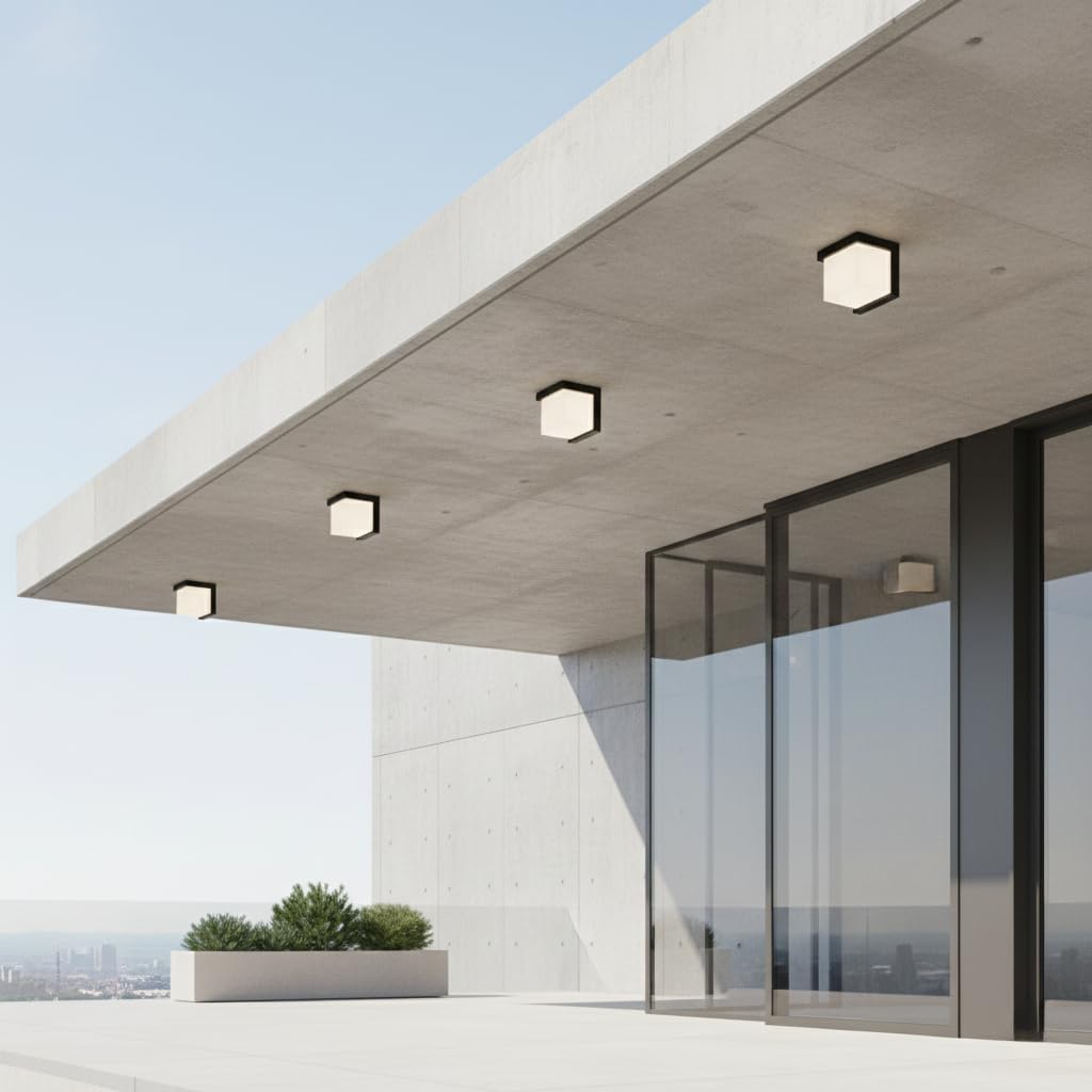 Zewnętrzna Lampa Ścienna 9W 750lm 4000K Oprawa Ogrodowa LED IP65 Lampa Elewacyjna Czarna Idealna na Balkon Taras Ogród Garaż