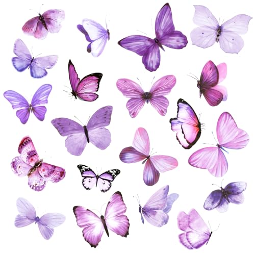Apausvcm 40 Stück Schmetterling Aufkleber Abziehbilder,Scrapbooking Schmetterlinge Aufkleber,Schmetterlinge Deko,Schmetterling Wandaufkleber,für Tagebücher Laptop Gepäck Wand Handyhülle DIY Deko