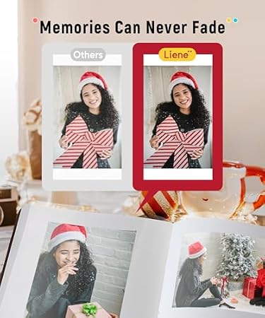 Liene 4x6'' Photo Printer Bundle (60 pcs +2 Ink Cartridges), Wi-Fi Picture Printer, Photo Printer for iPhone, Android, Smartphone, Computer, Dye-Sublimation, Portable Photo Printer for Home Use