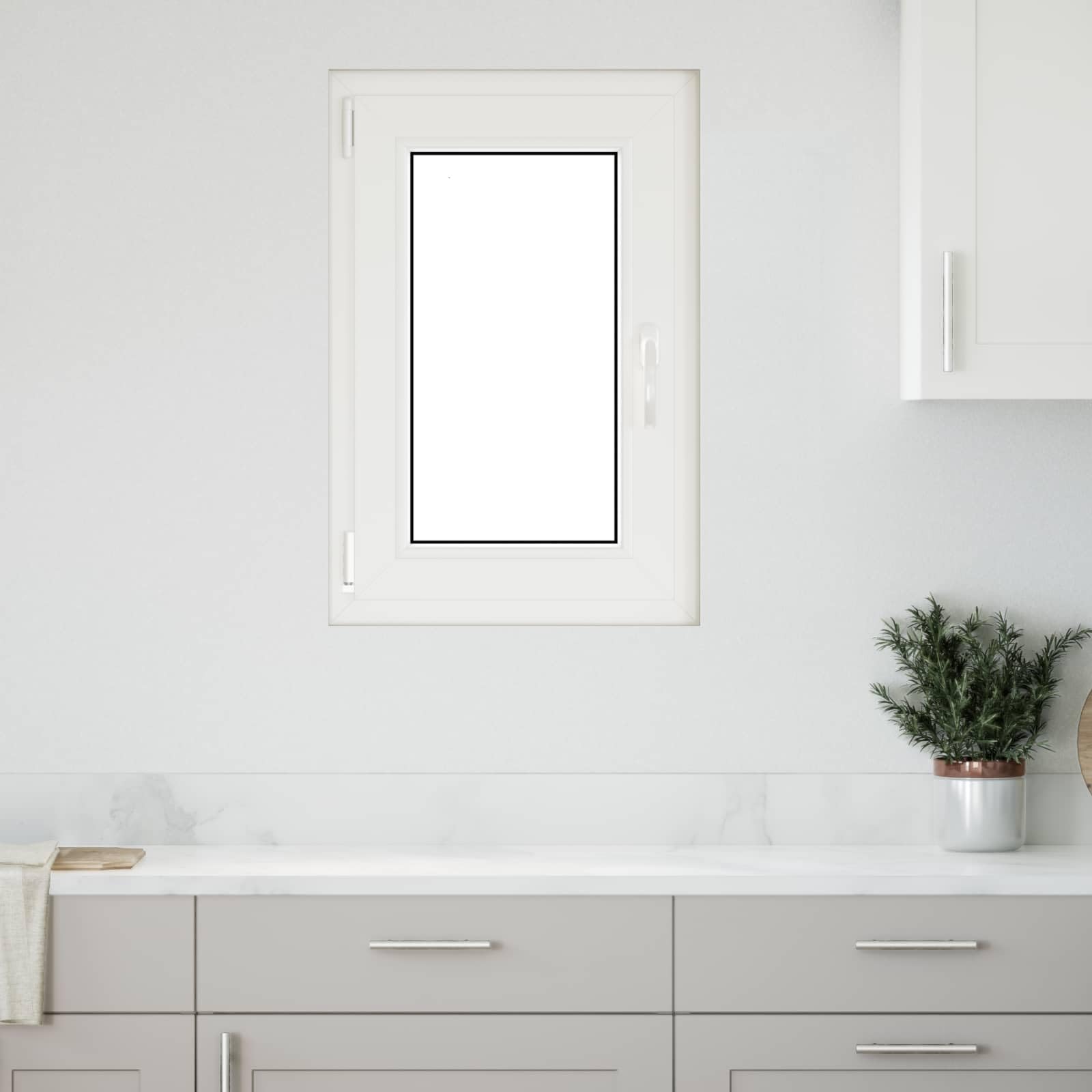 vidaXL Ventana de sótano RISOR 50 x 75 cm PVC y Vidrio Blanco, Sótano, Aislante Térmico Moderno y Duradero para Ventanas Eficientes, Accesorios de Vidrio PVC Aislantes