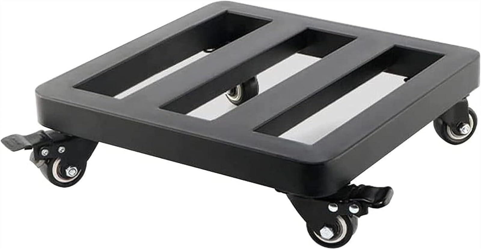 OLSKFUH Plant Dolly, Movable Planter Stand With Wheels, Round Flower Pot Caddy For Easy Plant Transport, Durable Plant Roller For Indoor And Outdoor Use,Black-45 * 45