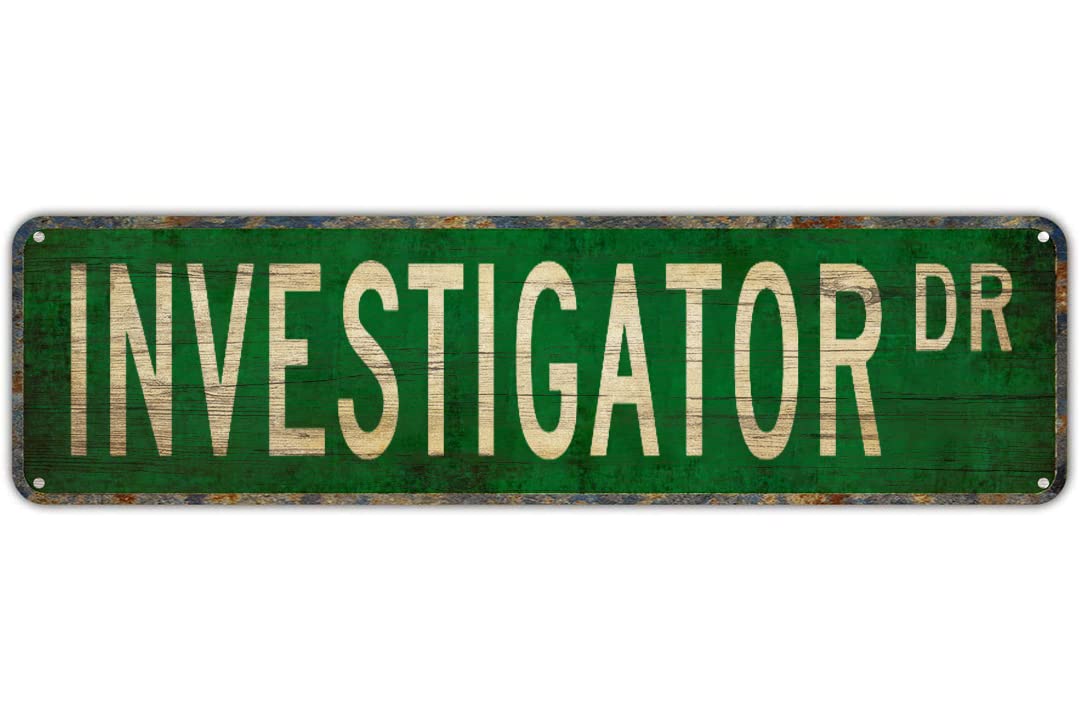 INVESTIGATOR DR Vintage Tin Signs Art Plaque Aluminum for Bedroom Kitchen Garden Wall Bar Club Coffee Hanging Home Decor 4x16 Inch