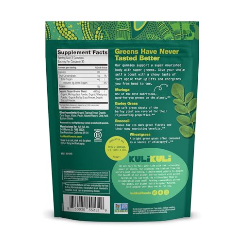 Image of Kuli Kuli Super Energy Gummies - Energy Supplements with Moringa, Caffeine-Free Natural Energy Booster - 60 Non-GMO, Gluten-Free Moringa Gummies