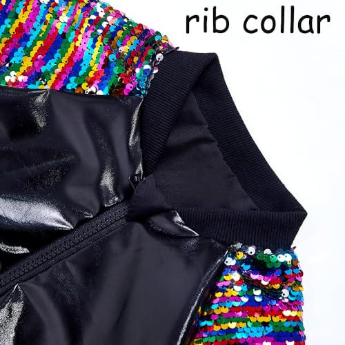 Boys Sequin Jackets Flip Sparkle Sleeve Bomber Varsity Kids Glitter Birthday Jacket Coat Leather Shiny Boy Clothes3
