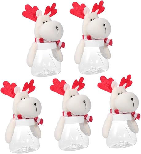 Vaguelly Tarros de caramelo transparentes, regalos de Navidad, plato de dulces de Navidad, tarro de regalo de Navidad, caja de almacenamiento de