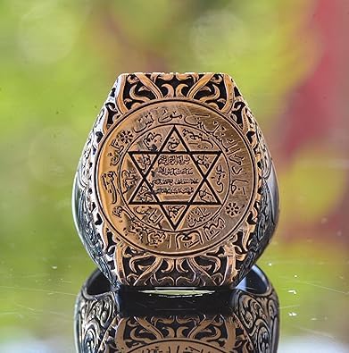 KAMBO Anillo de David de Estrella, anillo de Cabalá, de plata de ley 925, de sello del rey Salomón, Plata, Sin piedras preciosas