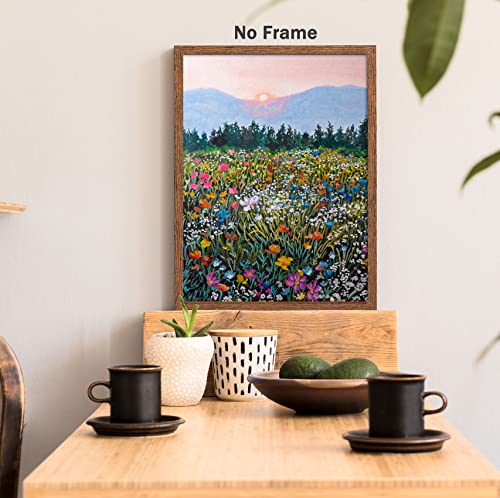 Wildflower Canvas Wall Art Colorful Floral Paintings Watercolor Floral Artwork Home Wall Decor Pink And Blue Flower Painting Spring Flower Pictures Abstract Floral Poster Print 12X16Inch No Frame #TOP3