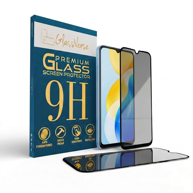 Image of GlassVerse Ultra Privacy Tempered Glass For Realme P4 lite (PACK OF 1) with Free Installation Kit. Edge To Edge. (In-Screen FingerPrint Lock will not work with the Privacy Guard) - 6.74 inch