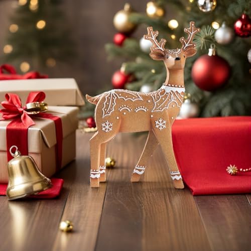 Sculpture élan de Noël en résine pour centre de table et salon chaleureux - 7