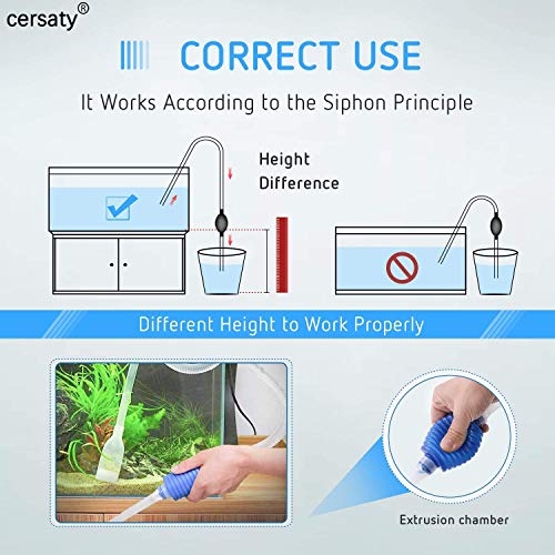 cersaty® Set di pulizia e spazzola per la pulizia, flessibile, a doppia estremità, per il cambio dell'acqua e la pulizia di ciottoli, 150 cm - Image 5