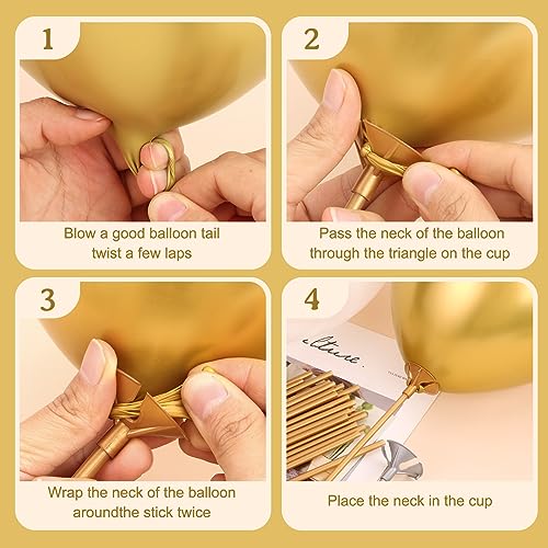 Image of PP OPOUNT 35 PCS Gold Balloon Sticks, Plastic, 12.6 inches, Party Decoration, Centerpieces, Unisex | Plastic Balloon Sticks for Birthday, Party, Anniversary, Wedding Decoration, Balloon Sticks for Centerpieces