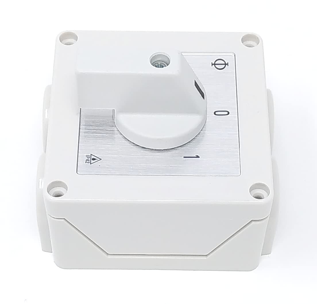 Kraus & Naimer CA10 A201 PNL1 - Interruptor de 2 pines 20 A con posición 0 1 montaje en superficie IP42