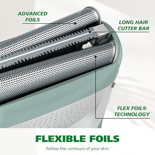Image of Be Radiant by Wahl, Smooth Shave, an Electric Shaver for Women- Dual Foil Shaver Head with Long Hair Trimmer Bar, Cordless Battery Operated for Smooth Legs & Underarms - Model 3028462