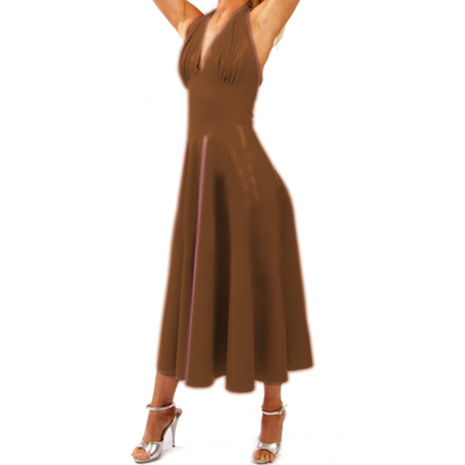 Vestido azul para mujer, vestido de playa plisado, sin mangas, vestido largo asimétrico