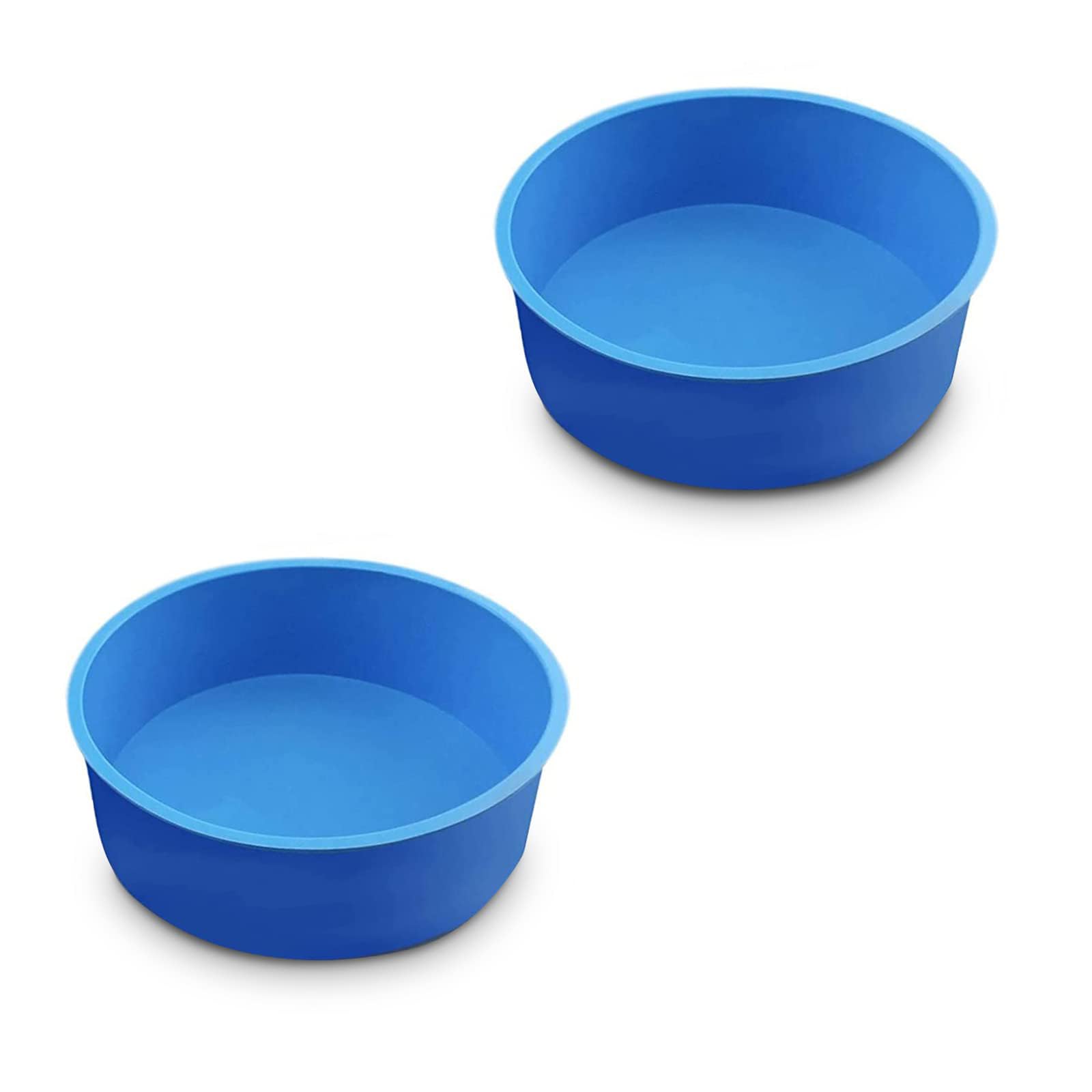 UEPOA 2 piezas Moldes de Silicona Reposteria Redondos, 8 Pulgadas Flexible Molde de Bizcocho Antiadherente Para Tartas De Queso, Hogar Pastelería Panadería Accesorios Para Hornear, Azul