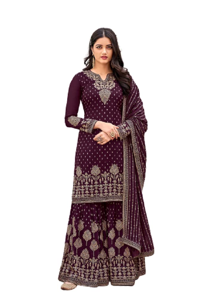 Heni Fashion Indian/Pakisatni Party/Wedding Wear Readymade Sharara Salwar Kameez/Salwar Suit for Women