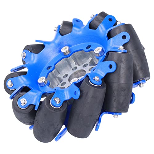 Spacnana 4in Omnidirectional Wheel, SPCC Steel and TPU Rubber, 9 Rollers for Small Robots Driving Applications (#2)