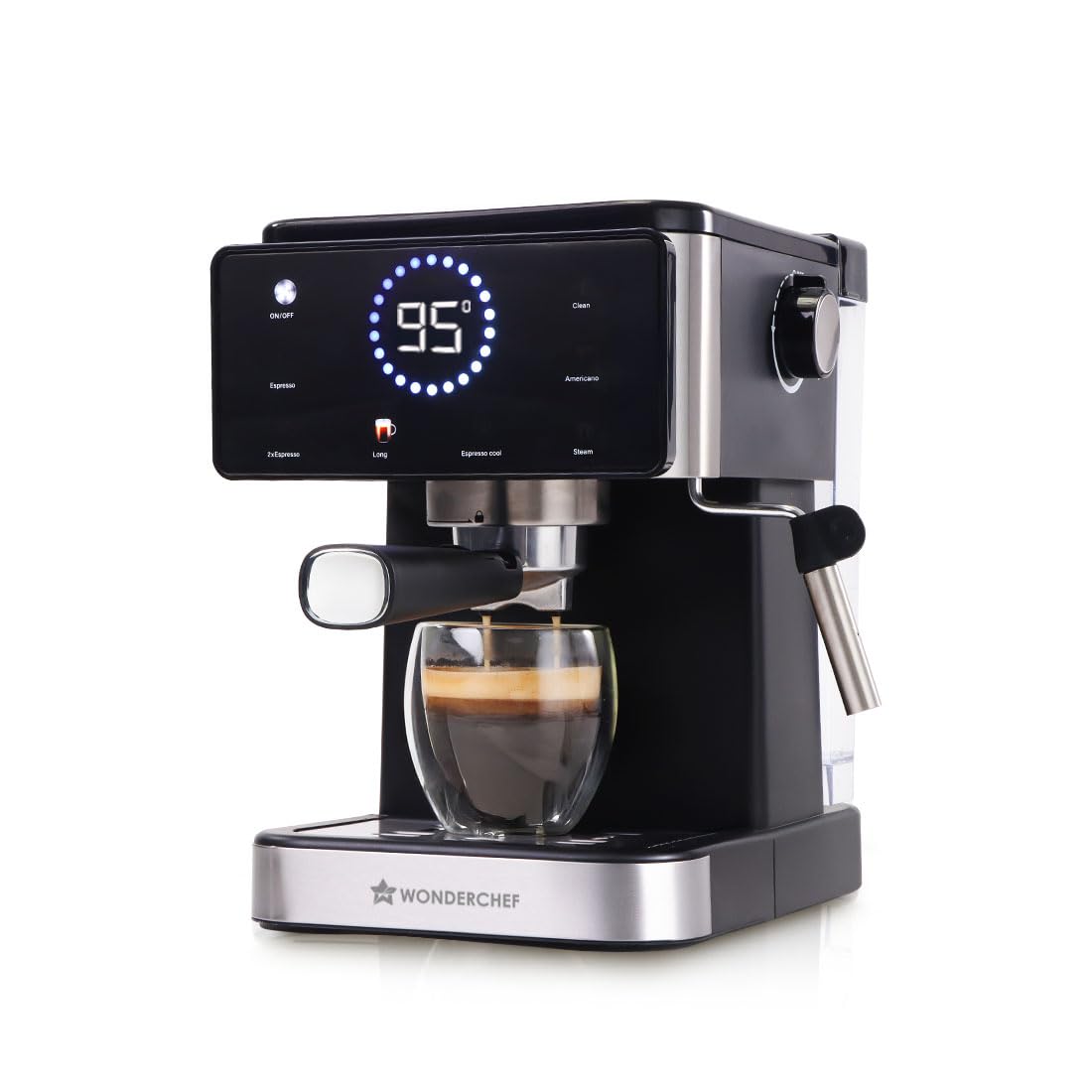 Wonderchef Rinaldi Espresso Coffee Machine, Digital Display, 20-bar Pressure, For Hot & Cold Espresso, Americano, Coffee Maker for Home & Kitchen, One-touch Operation, Auto Cleaning, 2-Yr Warranty-image-48