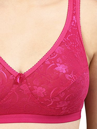 Image of Bralux C Cup Bra for Women Plus Size Lace Bra Non-Padded Wirefree Full Coverage Bridal Bra