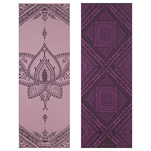 Image of Gaiam Yoga Mat - Premium 6mm Print Reversible Extra Thick Non Slip Exercise & Fitness Mat for All Types of Yoga, Pilates & Floor Workouts (68 inch x 24 inch x 6mm Thick)