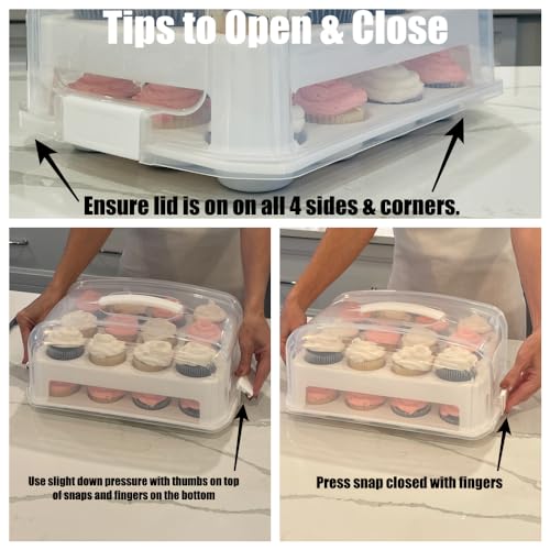 Top Shelf Elements CCWHITE Cupcake Carrier, White Cupcake Holder Carries 24 Standard-Size Cupcakes thumb #2