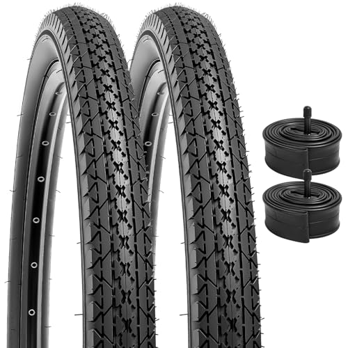 YunSCM 2本セット,20x2.125 タイヤ,20x2.125 57-406 自転車タイヤ+20x1.75/2.125 チューブ 米式バルブ32mm+タイヤレバ,適用 20インチ 2.125 子供用自転車、マウンテンバイク,Y-1146