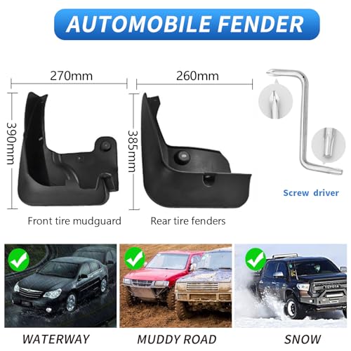 Image of Custom Fit for Mud Flaps 2019-2024 BMW X4 M40i / 2020-2024 BMW X4 M Mud Splash Guard Front and Rear 4-PC Set