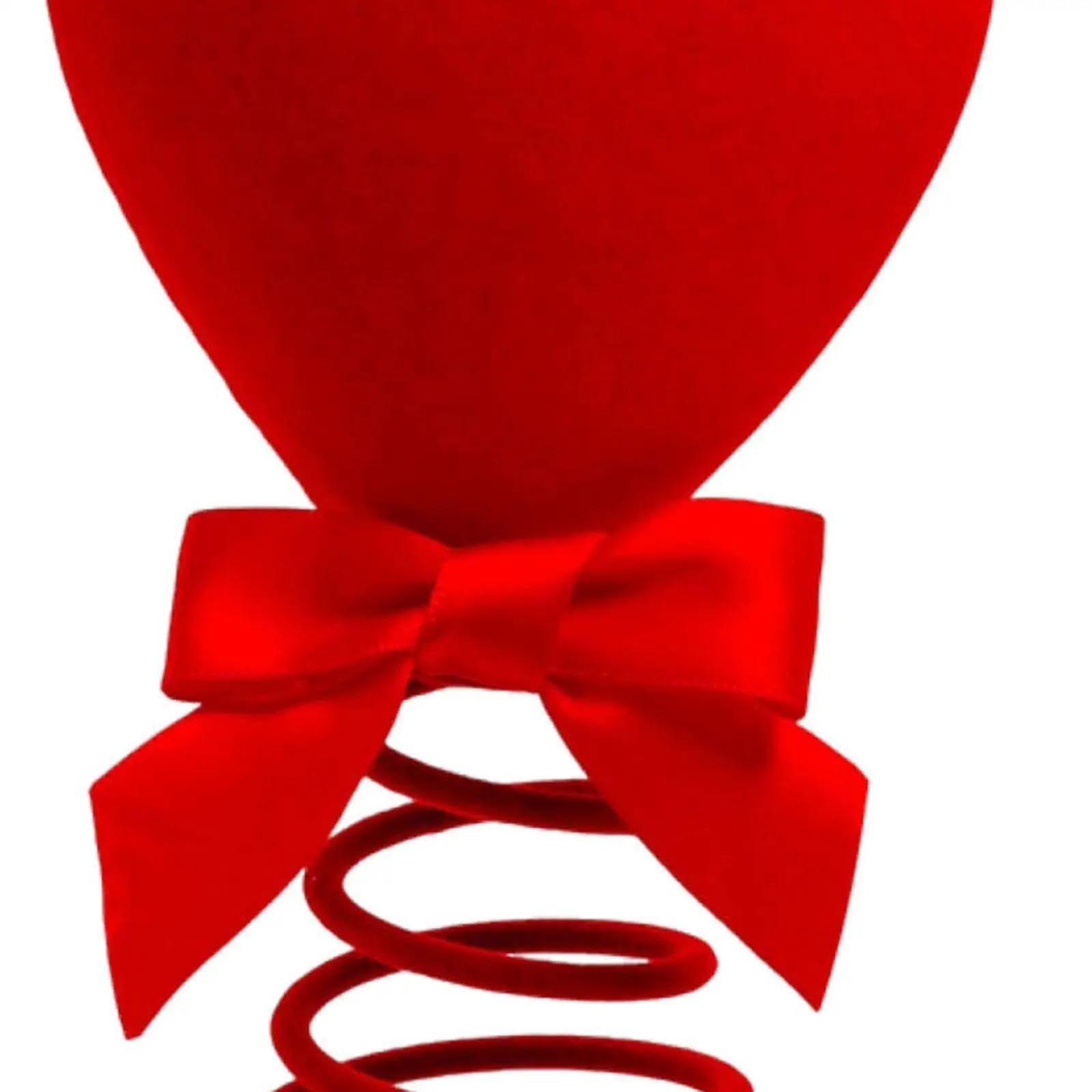 Punta de árbol de Navidad Adorno de árbol San Valentín con corazón Rojo