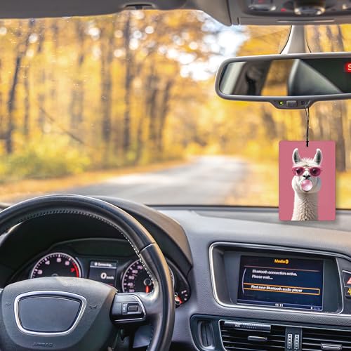 Image of Trendy Pink Animal Lavender Car Air Freshener, Funny Sheep Cow Tiger Dachshund Hanging Air Freshener 4 Pcs for Cars Closet Drawer Books, Cute Girly Car Accessories Mirror Decor for Women