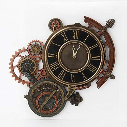 Veronese Design Mechanical Steampunk Astrolabe Star Tracker Wall Clock 17 Inch Bronze