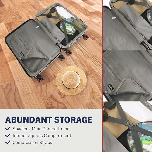 True Religion 22.5 Inch Carry-On Luggage, Hardshell Rolling Suitcase With Spinner Wheels, Black3