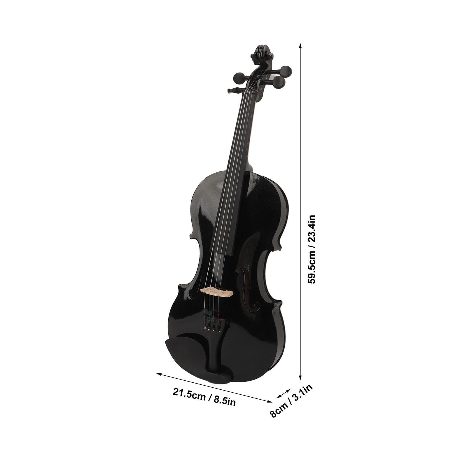 Violino Acustico 4/4 a Grandezza Naturale con Kit Iniziale, Custodia Rigida, Colofonia, Poggiaspalla, Archetto, Corde Extra, Sordina, Materiale Unico con Paillettes e Manuale,