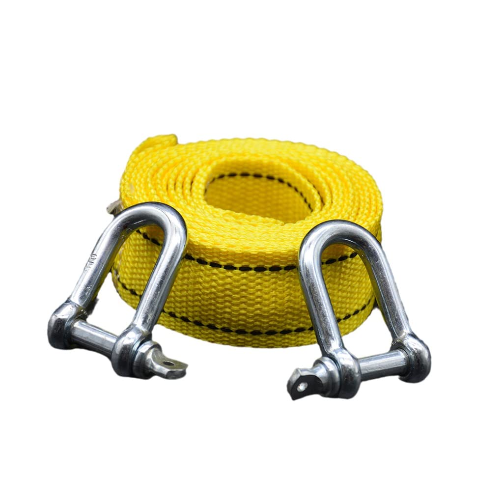 Cinghia di traino di recupero Cinghia di traino in nylon resistente all'acqua Veicolo bloccato nel fango/neve Ganci a U in acciaio per un traino affidabile Cinghie ad anello triplo rinforzate, fune di