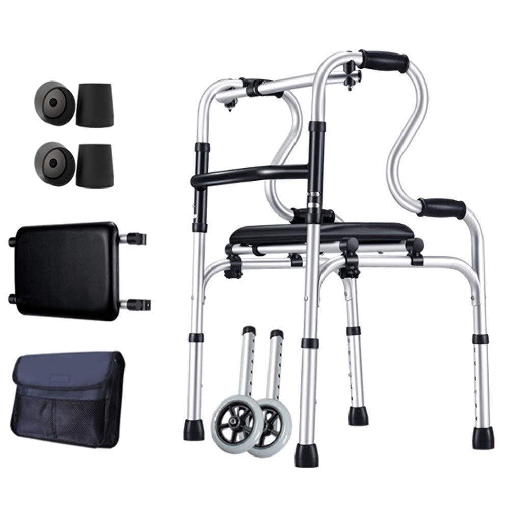 Cesta para caminar para personas mayores, cesta plegable para personas mayores con 2 ruedas, andador exterior estándar para personas mayores, discapacitadas y discapacitadas para t
