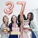 37th Birthday Decorations for Women, Including 37th Birthday Sash and Tiara, Cake Topper and Candles, Number Balloons, 37 Year Old Gifts for Women