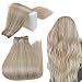RUNATURE Weft Hair Extensions Human Hair 20 Inch Weft Hair Bundles Real Hair Blonde Extensions Color 18P60 Human Hair Bundles 100g Sew in Hair Extensions Blonde Hair