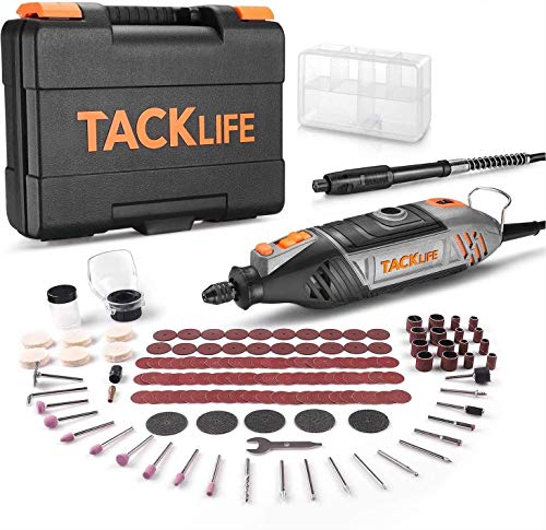 TACKLIFE Rotary Tool Kit, 135W Upgraded Powerful Motor with Variable Speed Control, 150pcs Rotary Tool Accessories with Multipro Keyless Chuck & Flex Shaft Perfect for Crafting & DIY Projects-RTSL50AC