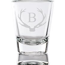 Antler Initial Fluted Shot Glass 1.5-ounce, Letter B