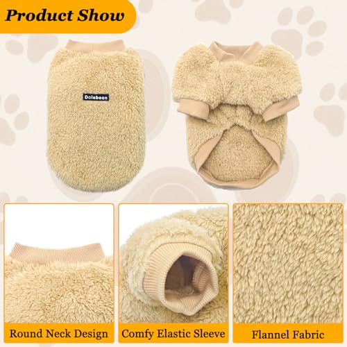 OYIWINMI Hundepullover 2 Stück, Hunde Klamotten Grau und Braun, Warm Fleece Haustierpullover für Kleine Mittel Hunde, Weiche Welpenkleidung Winter Herbst, Geeignet für Chihuahua Bichon Bulldogge (M)