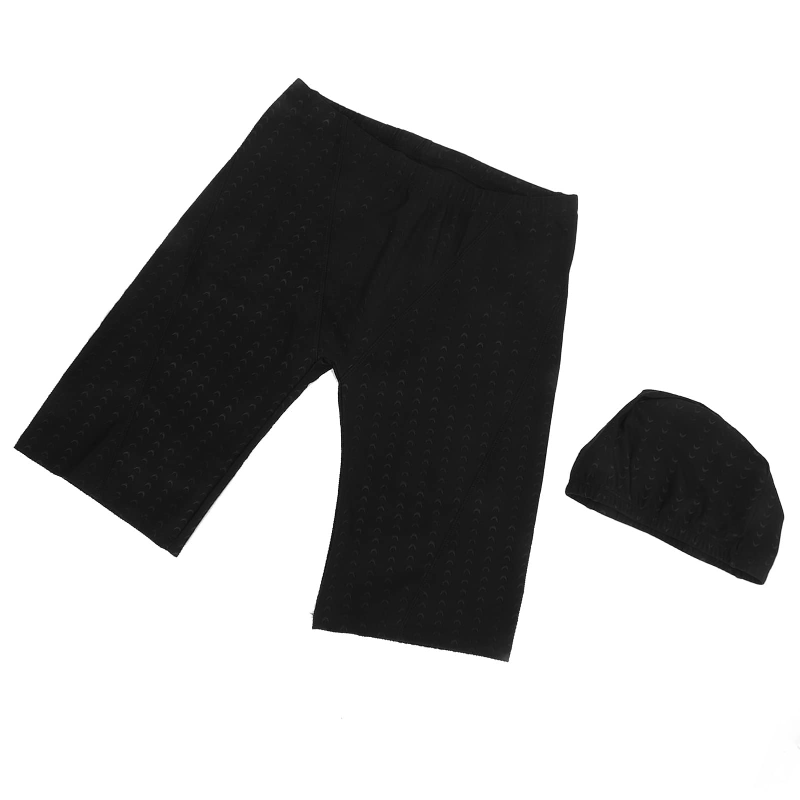 Men's Swimming Cap Good Elasticity Drawstring Waist Sweat Absorption Non-Slip Texture Double Layer Fabric Black Swim Shorts Sports Breathable (XXXL)-image-35
