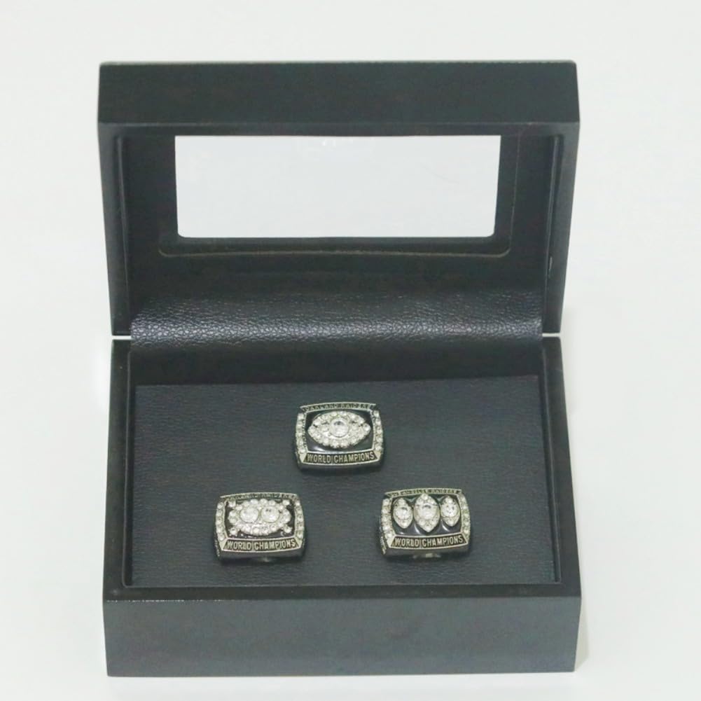TREASURE FOOTBALL CHAMPIONSHIP RING 1976 1980 1983 RaiderTM & LUXURY LEGEND VICTORIOUS RARE SPORTS FAN GIFT SERIES - WITH SANDALWOOD BOX HOLIDAY SHOW COLLECT