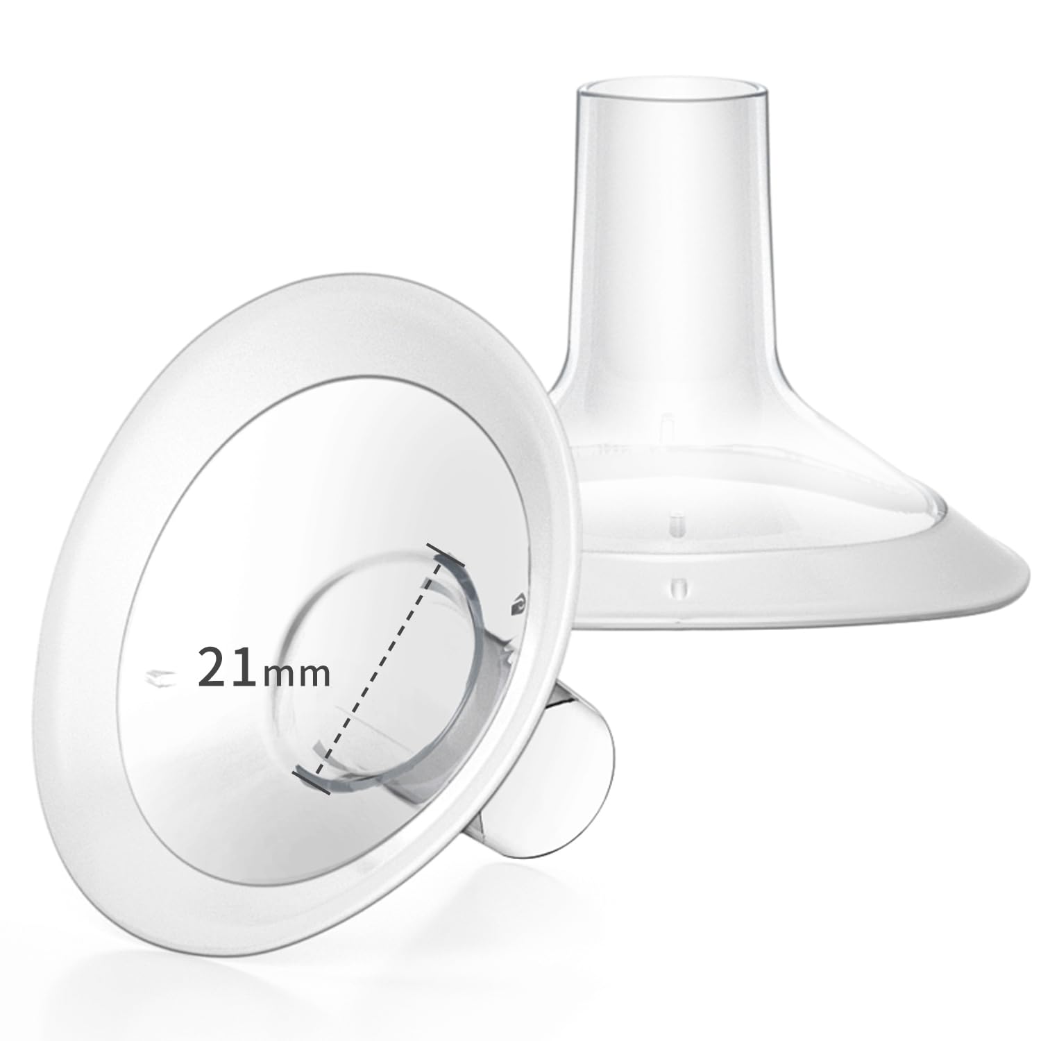 MOOMentaneous Breast Pump Shields Flanges 21mm Compatible with Medela Breast Pumps PersonalFit, Maxflow, Freestyle Flex Swing Maxi Connector