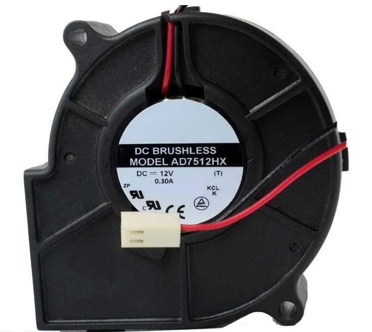 AD7512HX 75mm DC 12V 0.30A Cooling Fan - High Performance 7530 for Efficient Heat Dissipation