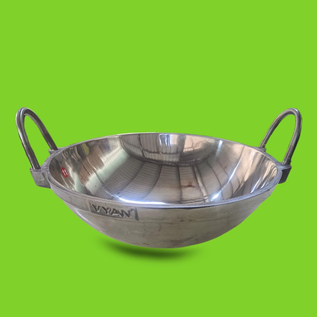 Kiruba Stores 13 Inch / 33Cm Indolium Alloy Kadai | 2kg Heavy Duty Aluminium Cooking Pan for Frying & Curry | Durable, Rust-Free, Gas Stove Compatible Cookware-image-16