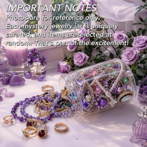 Image of SMUOBT Mystery Jewelry Jar Bundle - Surprise Vintage Jewelry Box for Women,Gift Jewelry Set (Necklace, Earrings, Rings,Kracelet,Keychain) - Unique Birthday Gift for Women